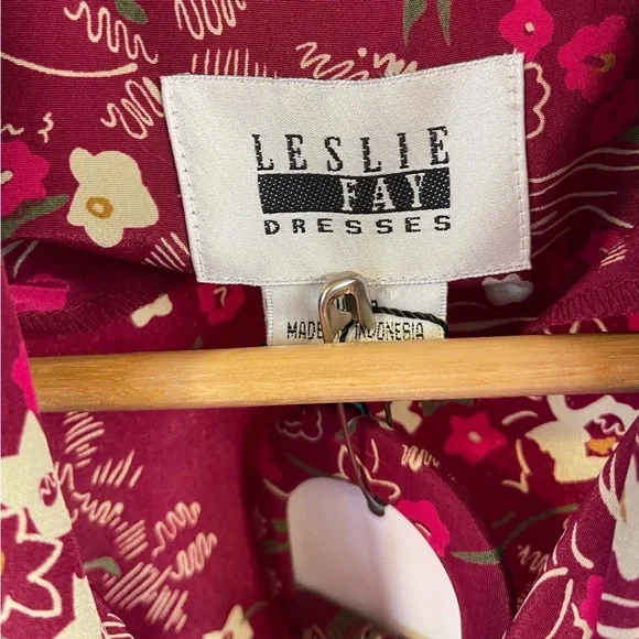 Vintage Leslie Fay Floral Print Long Sleeve Dress - Picture 2 of 4